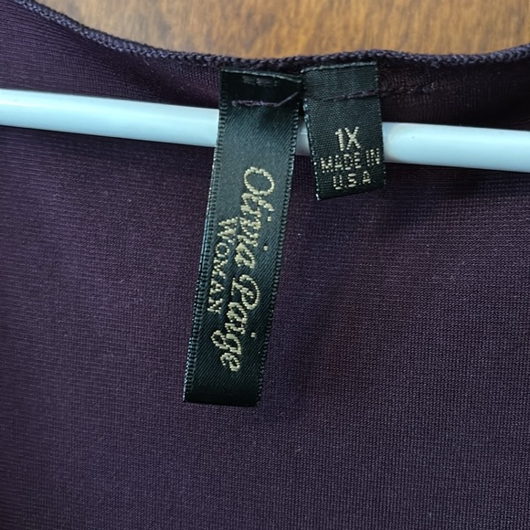 Olivia Paige Purple Sleeveless Ruched Top Blouse Size 1X - Picture 4 of 6